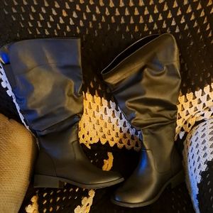 Black knee high boots